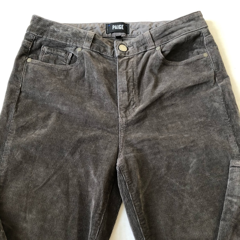 Paige Hoxton Ankle Zip Cords Jeans Granite Gray 29 - Picture 3 of 10